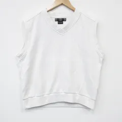 M/古着 ナイキ NIKE ニット ベスト メンズ ワンポイントロゴ Vネック クルーネック 白 26jan30のサムネイル