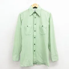 S/古着 アロー 長袖 シャツ メンズ 70年代 70s 黄緑 26jan30