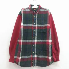 古着 トミーヒルフィガー 長袖 ブランド シャツ キッズ 子供服 90年代 90s ワンポイントロゴ コットン ボタンダウン 緑他 26jan31