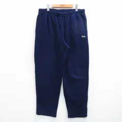 W34/古着 フィラ FILA フリース パンツ メンズ 90年代 90s ワンポイントロゴ 濃紺 26jan31のサムネイル