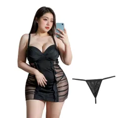 [MORApink] ボディコン セクシードレス 大きいサイズ ぽっちゃり レディース シースルー 穴あき ワンピース ランジェリー コスプレ ベビードール 過激 コスチューム 