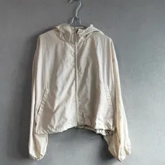 NICE CLAUPフード付きオフホワイトマウンテンパーカー