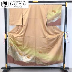 付下げ 絞り柄 抽象模様 花菱模様 麦藁色 K-5055 付下げ 絞り柄 抽象模様 花菱模様 麦藁色 K-5055 - メルカリ
