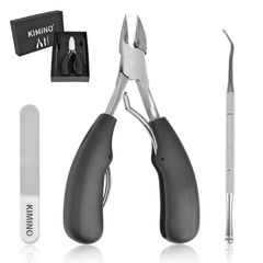 【特価セール】ゾンデ付き【3点セット】 爪やすり 厚い爪/変形爪/巻き爪に最適 滑り止め ステンレス製 ニッパー式 爪切り KIMINO