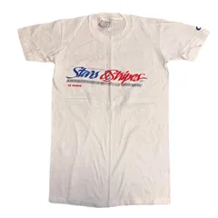 90s Tシャツ　CB SPORTS 半袖　Sサイズ　シングルステッチ　USA 白T 両面プリント　US古着