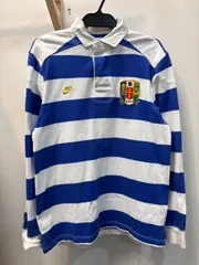 ◆NIKE×F.C.R.B ナイキ ラガーシャツ ボーダーシャツ 青×白 Lサイズ 衣類 長袖 中古◆20680★