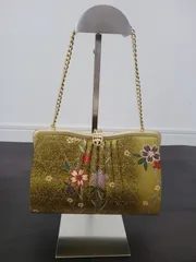 和装用バッグ ハンドバッグ　着物 小紋 訪問着 上品　和装小物　昭和レトロ　ゴールド　チェーンバック