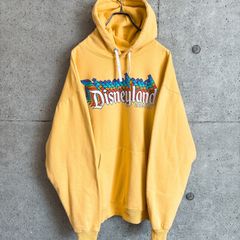 【USED】US 古着 Disneyland Resort ディズニー パーカー メンズ L イエロー ビッグロゴ フーディー ディズニーランド スウェット Disney Parks プルオーバー ストリート カラフル グラフィック USA アメリカ古着