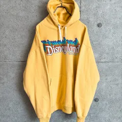【USED】US 古着 Disneyland Resort ディズニー パーカー メンズ L イエロー ビッグロゴ フーディー ディズニーランド スウェット Disney Parks プルオーバー ストリート カラフル グラフィック USA アメリカ古着