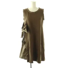 ランバンオンブルー LANVIN en Bleu ノースリーブワンピース ミニ 38 茶 /NR ■OS