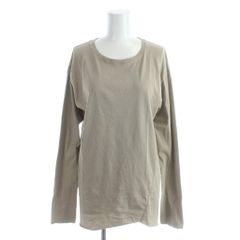 エーピーストゥディオ AP STUDIO コットン カットソー ベージュ 無地 ラウンドネック 長袖 /AB ■OS