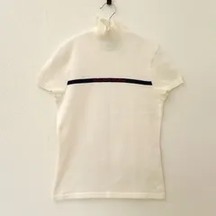 古着　POLO JEANS COMPANY RALPH LAUREN レディース　半袖ニット　ハイネック　Sサイズ　ホワイト系　白色　ポロジーンズ　カンパニー　ラルフローレン　無地　ロゴニット