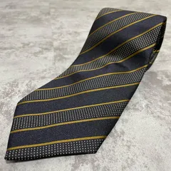 【ストライプ】ストライプネクタイ シルク100% メンズ ネイビー　紺色 ゴールド 金色 ドット柄 レジメンタル柄 バイカラー ビジネス フォーマル スーツスタイル デザインネクタイ
