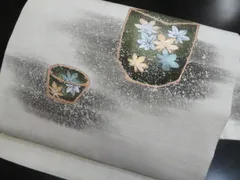 a2509-81 名古屋帯 九寸 美品 正絹 着物 名古屋仕立て 紬