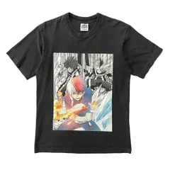 USA 古着 アニメ 僕のヒーローアカデミア 雄英体育祭 轟焦凍 ショート キャラクター Tシャツ メンズM 漫画 BA3239