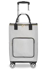 【数量限定】4輪 ショッピングカート BQKOZFIN ショッピングキャリー 買い物カート 横押し可能 機内持ち込み 軽量 保温保冷 キャリーバッグ 2WAY (Lサイズ グレー)