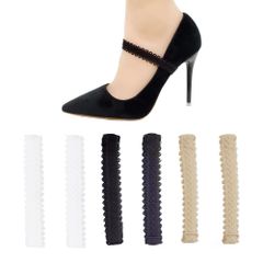 【特価商品】ミュールバンド 脱げ防止 ハイヒール 調整可能 パンプス 使いやすい シューズアクセサリー 取り外し可能な ベルト に適しています 靴ストラップ ほとんどの女の子に適しています シューズスト ブラック [YFFSFDC]