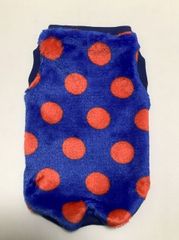 ☆ボアコインドットタンク　ブルー×レッド　ダックスS　ハンドメイド　犬服☆