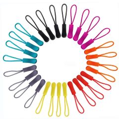 チャック 楽々 開閉 ファスナー つかみやすい 7カラー28個セット ンスリップ プルコード ジッパープル ユニバーサル ジッパータブ ファスナー 引き手 サムコス 交換・延長用