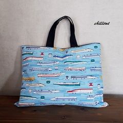 【入園・入学】レッスンバッグ：新幹線：みずいろ【0526】