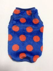 ☆ボアコインドットタンク　ブルー×レッド　S　ハンドメイド　犬服☆