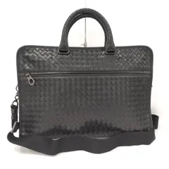 BOTTEGA VENETA 2WAYショルダーバッグ ビジネスバッグ イントレチャート レザー ブラック