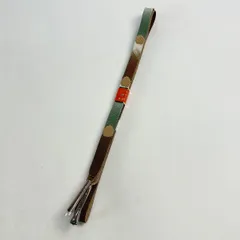【在庫一掃】 【美品】 帯締め 優品 中国製 幾何学 金糸 茶色 正絹 和装小物 【中古】