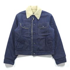 Sears 70年代 短丈 デニムジャケット Gジャン スナップボタン ワークジャケット L インディゴ 裏ボア