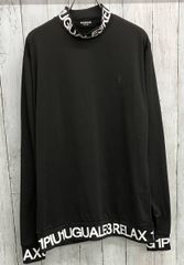美品/6/XL ウノピュウノウグァーレトレ モックネック 長袖 ロゴ総柄 XXL】ウノピュウノウグァーレトレ モックネック 長袖カットソー