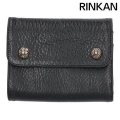 クロムハーツ  WAVE MINI/ウェーブミニ クロスボールボタンレザーウォレット財布 メンズ