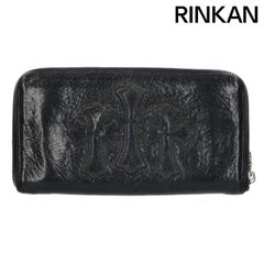 クロムハーツ  REC F ZIP 3クロスラウンドジップレザーウォレット財布 メンズ