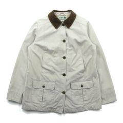 L.L.Bean ダック チョアコート カバーオール M ベージュ 襟コーデュロイ 裏地チェック 267093