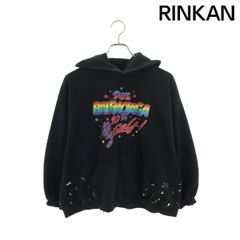 バレンシアガ  697874 TMVH4 ダメージ・ペンキ加工プルオーバーパーカー レディース L