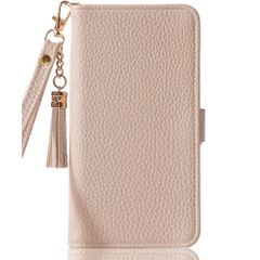 【人気商品】手帳型 カバー ケース レザー カバー iPhone13 スタンド機能 ストラップ付き との互換性あり マグネット式 カードポケット 【LADLOD】 ギフトボックス付き diy鏡付き[ベージュ]