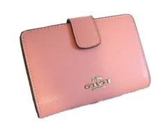 COACH  コーチ財布 二つ折り財布 F53436 SVIB5 シルバーブラッシュ ライトピンク クロスグレインレザー 直営アウトレット