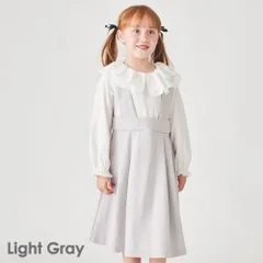 [ライトグレー]子供服 ワンピース キッズ 子供 キッズ服 女の子 フォーマルワンピース ドッキング ワンピ スカート セレモニー オケージョン フリル 七五三 evercloset ever closet エバクロ エバークローゼット