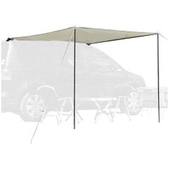 FIELDOOR カーサイドタープ サイドオーニング スクエアタープ 【ライトベージュ】 吸盤フックで取り付け簡単 ポール2本付属 日よけ 遮熱 UVカット シルバーコーティング キャンプ 車中泊 デイキャンプ ソロキャンプt