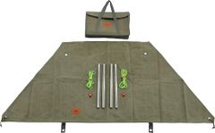 キャンピングムーン(CAMPING MOON) 焚火 リフレクター 風防 陣幕 帆布製 ステンレスフレーム 収納ケース付 カーキ色t