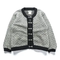 L.L.Bean 90年代 ノルウェー製 ヴィンテージ チロリアン バーズアイニット カーディガン S メタルフックボタン ノルディック柄 チロル ウール BA30