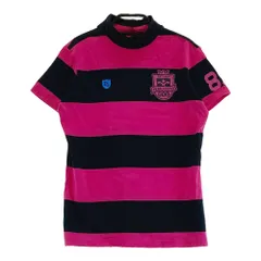 サイズ：0 PEARLY GATES パーリーゲイツ  モックネック半袖Tシャツ ボーダー柄 ピンク系 [240101633897] ゴルフウェア レディース ストスト
