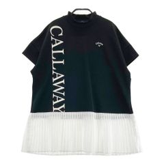 サイズ：L CALLAWAY キャロウェイ  裾プリーツ モックネック半袖Tシャツ  ブラック系 [240101638002] ゴルフウェア レディース ストスト