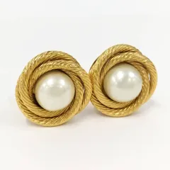 CHANEL ヴィンテージ イヤリング ゴールド メッキ フェイクパール ラウンド