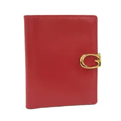 GUCCI 二つ折り財布 札入れ Gロゴ ゴールド金具 レザー レッド