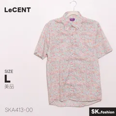 美品 LeCENT トップス リバティプリント 総花柄 　日本製　半袖 ボタンダウン シャツ