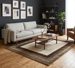 夏は涼しく冬は暖かい　肌ざわり最高　天然無染ラグ　246x196cm P232 アイボリー ブラウン グレー