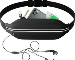 【在庫セール】【駅伝優勝ランナーが認めた】 ウエスト バッグ 大容量 防水 軽量 ポーチ スマホ ホルダー ボディバッグ フェス ユニセックス ジョギング ランニング ウォーキング 登山 釣り IkucheL (黒 1つ口)