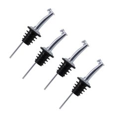 【特価セール】ヒンジ ポアラー フタ付き ボトル オリーブオイル ワイン ステンレス 酒 カクテル [EMY] 4個セット