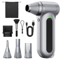 【家電批評ベストバイ受賞】エアダスター 無段階&4段階風量調整 電動ブロワー 小型 ブロアー 7500mAh 300000RPM高速回転 強力 150m/sな風速 4種類ノズル LEDライト 収納袋付き USB-C充電式 PC掃除/エアコン/ 91c8cc11