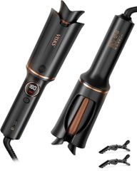 自動カールアイロン 36mm 大波浪ウェーブ | オートカールアイロン | 防火傷設計・負イオン・多段階温度調整・初心者簡単操作・PTC速熱・自動電源オフ (ブラック, パイプ径:36(mm))/ 3bb5f1b5