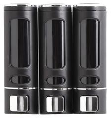 【累計10万本出荷】PREMM シャンプーディスペンサー マグネット シャンプーボトル 壁掛け (ブラック, トリプル 380ml x 3)/ 3564c1e5